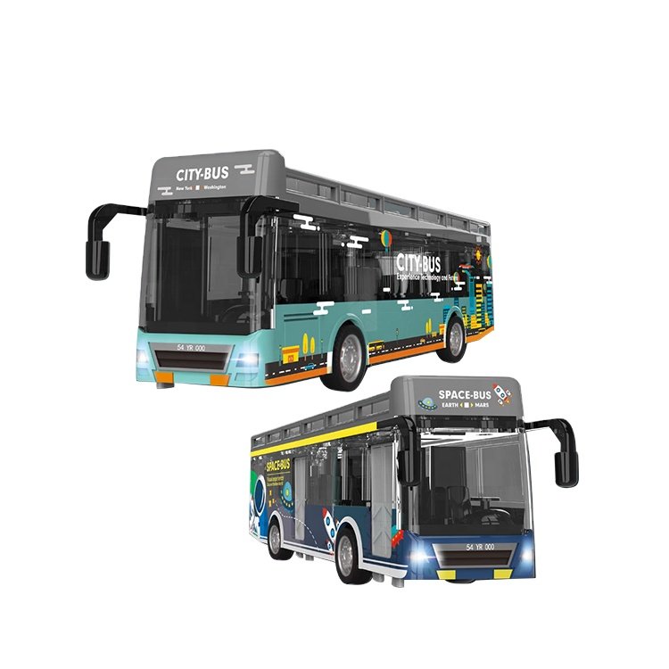 Lights Music 6PCS Pull Back Diecast Bus Toys for Kids